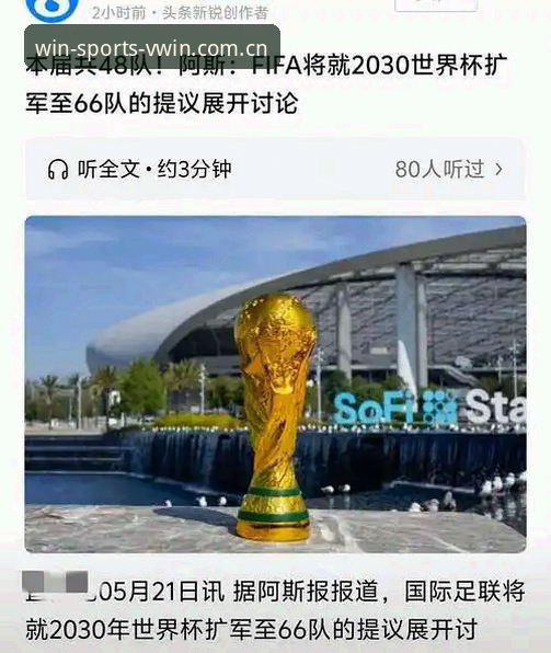 德赢体育怎么样 2030世界杯扩军至66队全面解析:中国男足能否迎来破冰时刻?